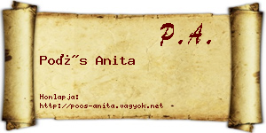 Poós Anita névjegykártya